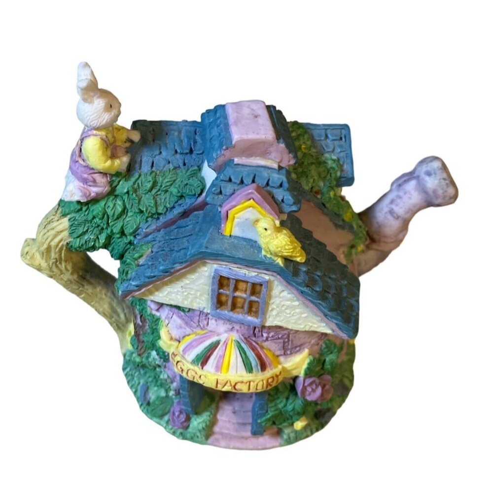 Decorative Easter Village Teapot Shaped House - Picture 3 of 14